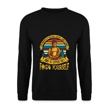 Je suis surtout paix amour et lumière et un peu aller - Sweat-shirt Unisexe - noir - Devant - Alina (178cm) & Michal (187cm)