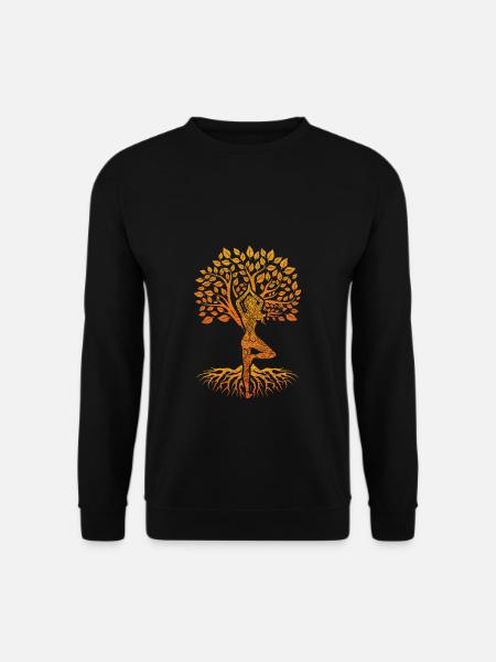 Yoga Baum des Lebens Frau Meditation Chakra Design - Unisex Pullover - Schwarz