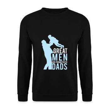 Les grands hommes sont promus papa - Sweat-shirt Unisexe - noir - Devant - Alina (178cm) & Michal (187cm)