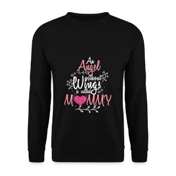 Les anges sans ailes s'appellent maman - Sweat-shirt Unisexe - noir - Devant - Alina (178cm) & Michal (187cm)