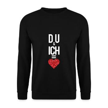 Toi et moi = je t'aime et je fais l'amour - Sweat-shirt Unisexe - noir - Devant - Alina (178cm) & Michal (187cm)