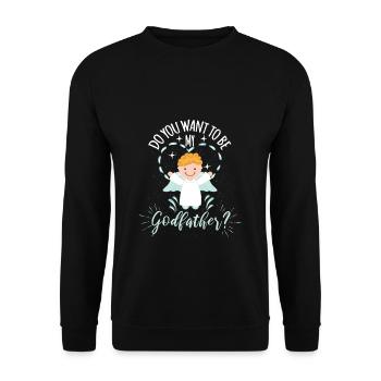 Voulez-vous être mon parrain? - Sweat-shirt Unisexe - noir - Devant - Alina (178cm) & Michal (187cm)