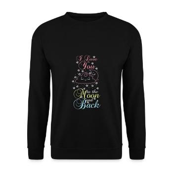 Je t'aime jusqu'à la lune et retour - Sweat-shirt Unisexe - noir - Devant - Alina (178cm) & Michal (187cm)
