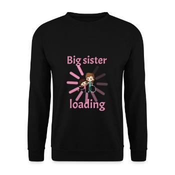 Grande soeur invite loading Accouchement Enceinte - Sweat-shirt Unisexe - noir - Devant - Alina (178cm) & Michal (187cm)