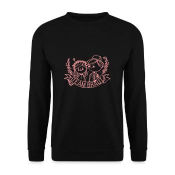 Team Braut Hochzeit Junggesellinnenabschied - Unisex Pullover - Schwarz - Vorne - Alina (178cm) & Michal (187cm)