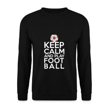 Restez calme Restez calme et jouez au football - Sweat-shirt Unisexe - noir - Devant - Alina (178cm) & Michal (187cm)