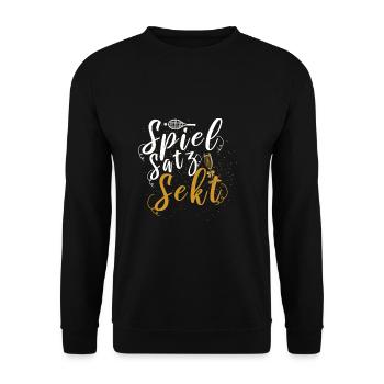 Jeu jeu jeu de tennis de jouer Sport Hobby Passion - Sweat-shirt Unisexe - noir - Devant - Alina (178cm) & Michal (187cm)