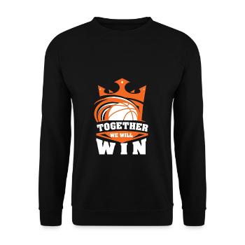 Nous gagnons ensemble Basketball Team Sport Manns - Sweat-shirt Unisexe - noir - Devant - Alina (178cm) & Michal (187cm)