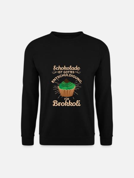 Schokolade ist Gottes Entschuldigung für Brokkoli - Unisex Pullover - Schwarz