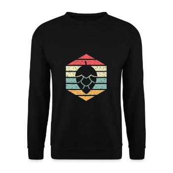 Craft Beer Bier Vintage Hopfen Ale Party Geschenk - Unisex Pullover - Schwarz - Vorne - Alina (178cm) & Michal (187cm)
