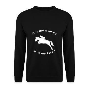 Pferdereiten Geschenk Geschenkideen - Unisex Pullover - Schwarz - Vorne - Alina (178cm) & Michal (187cm)