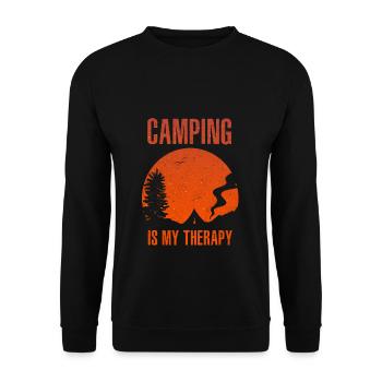 Camping Camping - Unisex Sweatshirt - black - Front - Alina (178cm) & Michal (187cm)