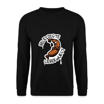 Beleidigte Leberwurst Essen Food Metzger TShirt - Unisex Pullover - Schwarz - Vorne - Alina (178cm) & Michal (187cm)