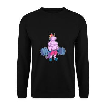 Deadlift Unicorn Fitness Cadeau de Licorne - Sweat-shirt Unisexe - noir - Devant - Alina (178cm) & Michal (187cm)