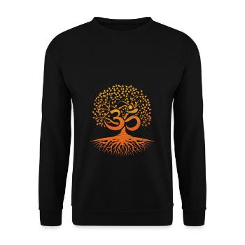 Tree of Life Om Symbol Yoga Meditation Chakra - Unisex Sweatshirt - black - Front - Alina (178cm) & Michal (187cm)