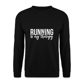 Courir est ma thérapie - Sweat-shirt Unisexe - noir - Devant - Alina (178cm) & Michal (187cm)