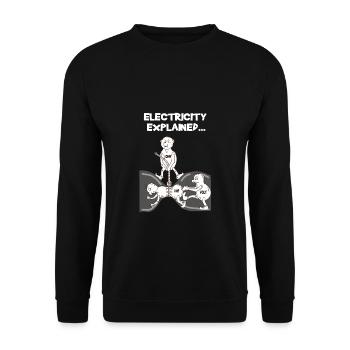 Electrician Electricity Physics Ohm Volt Funny Gift - Unisex Sweatshirt - black - Front - Alina (178cm) & Michal (187cm)