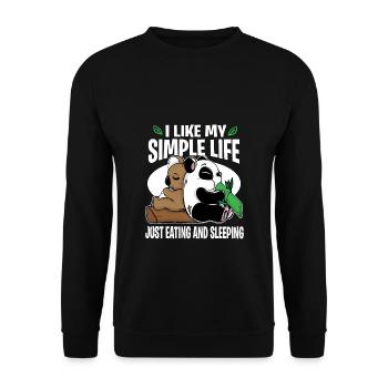 Panda Koala Bear Lazy Sleeping Eating Couch Gift - Unisex Sweatshirt - black - Front - Alina (178cm) & Michal (187cm)