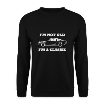 Geburtstag I'm Not Old - Classic Auto Geschenk - Unisex Pullover - Schwarz - Vorne - Alina (178cm) & Michal (187cm)