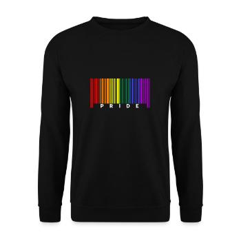 LGBT Gay Pride Schwul Lesbisch Love Barcode - Unisex Pullover - Schwarz - Vorne - Alina (178cm) & Michal (187cm)
