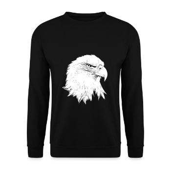 Eagle / Bald Eagle - Unisex Sweatshirt - black - Front - Alina (178cm) & Michal (187cm)