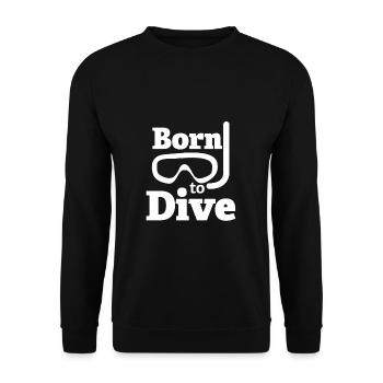 Né pour plonger - plonger, plonger, pêcher - Sweat-shirt Unisexe - noir - Devant - Alina (178cm) & Michal (187cm)
