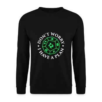 Dont worry - pen & paper, roleplaying - Unisex Sweatshirt - black - Front - Alina (178cm) & Michal (187cm)