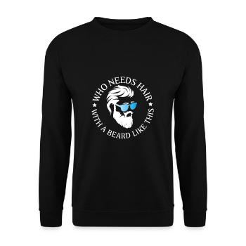Beard like this - beard, beard, lumberjack - Unisex Sweatshirt - black - Front - Alina (178cm) & Michal (187cm)