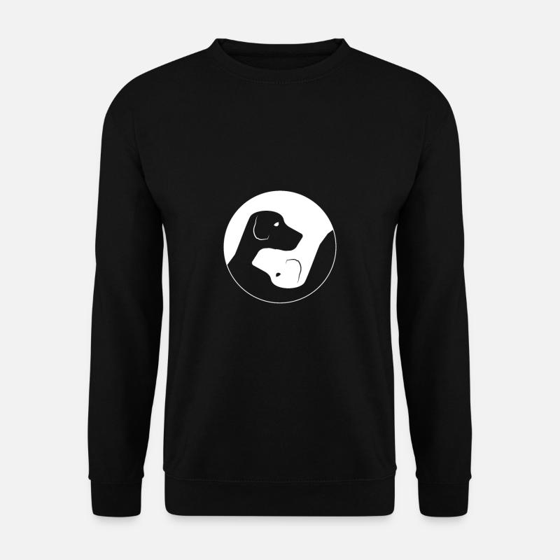 Yin Yang Hunde Dog Schwarz Weiß Leben Geschenk - Unisex Pullover - Schwarz