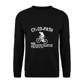 Cycopath Cyclist Bike Sport Cyclist Gift - Unisex Sweatshirt - black - Front - Alina (178cm) & Michal (187cm)