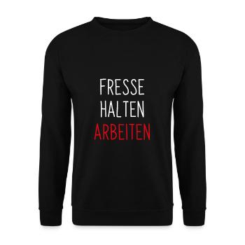 Garder un visage - Travailler, capitaliste, cadeau - Sweat-shirt Unisexe - noir - Devant - Alina (178cm) & Michal (187cm)