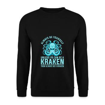 OCTOPUS KRAKEN Octopus rétro calamar cadeau - Sweat-shirt Unisexe - noir - Devant - Alina (178cm) & Michal (187cm)