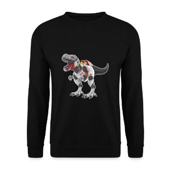 Robot T-Rex dinosaur Tyrannosaurus - Unisex Sweatshirt - black - Front - Alina (178cm) & Michal (187cm)