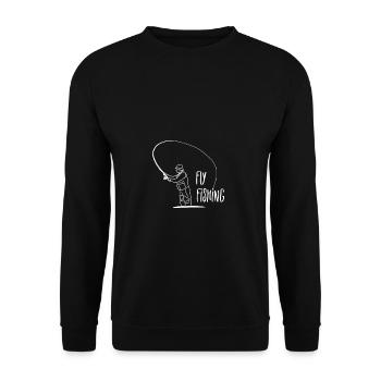 Fly fishing Fliegenfischen - Unisex Pullover - Schwarz - Vorne - Alina (178cm) & Michal (187cm)