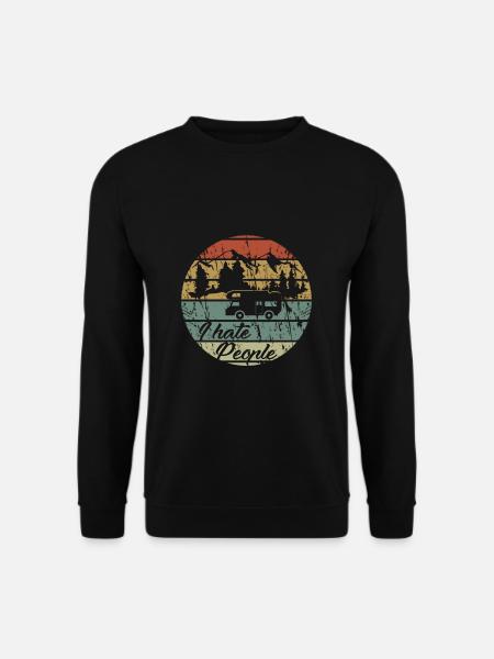 I hate people - Zelten, camping, Geschenk - Unisex Pullover - Schwarz