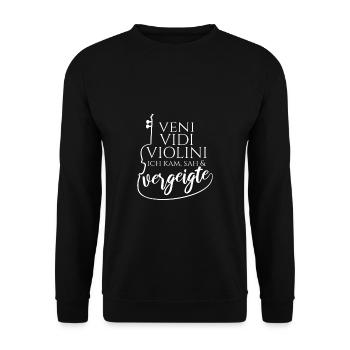 Veni Vidi Violini Je suis venu et j'ai vu le violon - Sweat-shirt Unisexe - noir - Devant - Alina (178cm) & Michal (187cm)