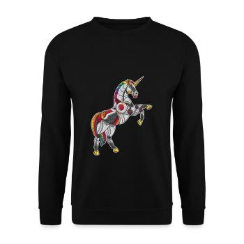 Robot Unicorn Robot Unicorn Gift Birthday - Unisex Sweatshirt - black - Front - Alina (178cm) & Michal (187cm)