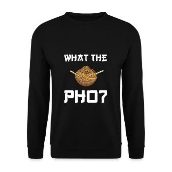 ce que le pho - Vietnam, soupe, soupe de nouilles - Sweat-shirt Unisexe - noir - Devant - Alina (178cm) & Michal (187cm)