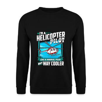 Heli pilote d'hélicoptère cadeau d'hélicoptère - Sweat-shirt Unisexe - noir - Devant - Alina (178cm) & Michal (187cm)