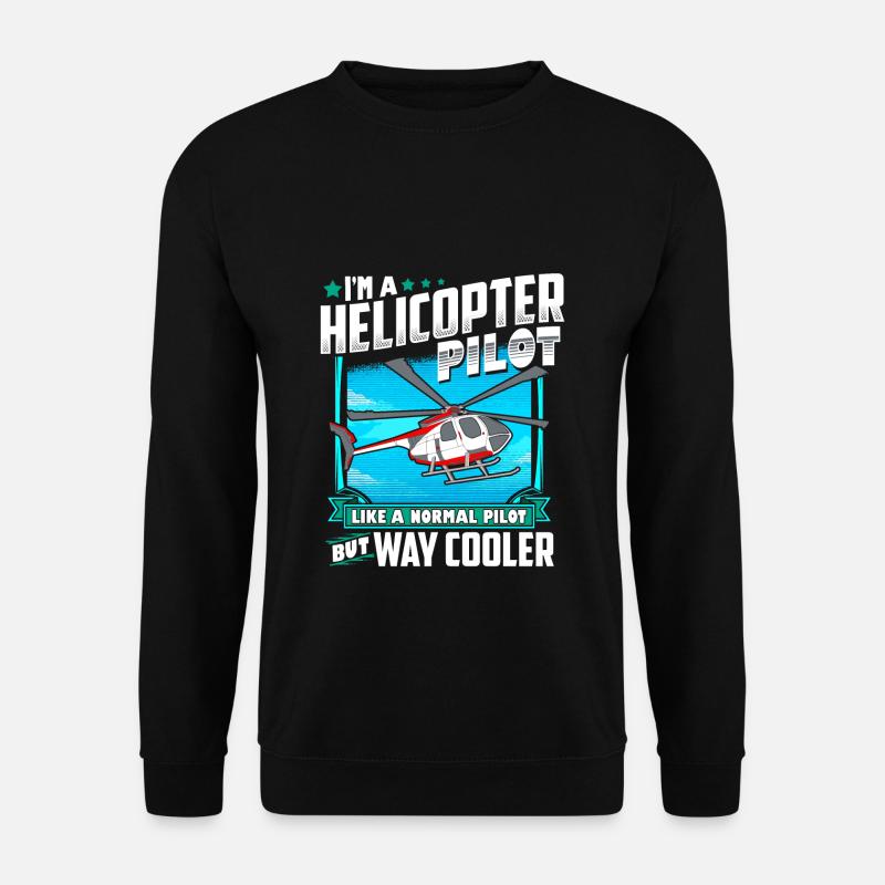 Heli Hubschrauber Pilot Helikopter Geschenk - Unisex Pullover - Schwarz