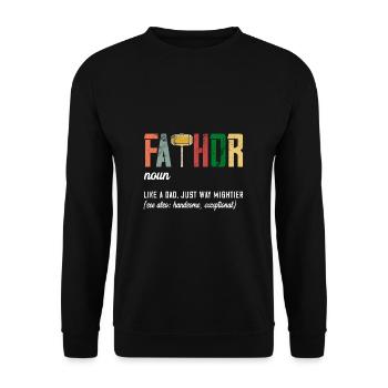 Fathor Daddy Bedste fars far Fars dag gave - Unisex sweater - sort - Foran - Alina (178cm) & Michal (187cm)