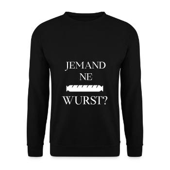 Jemand ne Wurst? - Unisex Pullover - Schwarz - Vorne - Alina (178cm) & Michal (187cm)