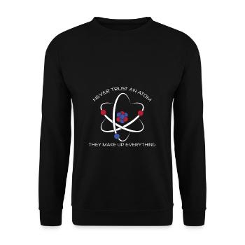 Stol aldrig på en Atom Chemistry School Teacher Gift - Unisex sweater - sort - Foran - Alina (178cm) & Michal (187cm)