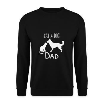 Chat et chien Sweet Heart Forever Love Gift - Sweat-shirt Unisexe - noir - Devant - Alina (178cm) & Michal (187cm)