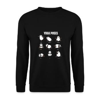 Panda Yoga Bear Buddhism Poses Zen Yang Gifts - Unisex Sweatshirt - black - Front - Alina (178cm) & Michal (187cm)