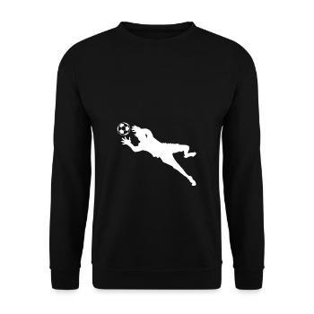 Goalkeeper Goalkeeper holds 11 meters football Goal Keeper - Unisex Sweatshirt - black - Front - Alina (178cm) & Michal (187cm)