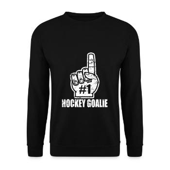 No 1 Hockey Goalie - Best Ice Hockey Goalie - Unisex Sweatshirt - black - Front - Alina (178cm) & Michal (187cm)