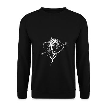 Beautiful horse graphics with heart for riders and horses - Unisex Sweatshirt - black - Front - Alina (178cm) & Michal (187cm)