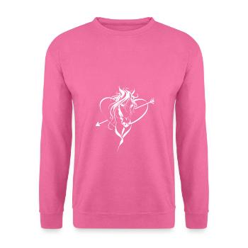 Schöne Pferd Grafik mit Herz für Reiter und Pferde - Unisex Pullover - Pink - Vorne