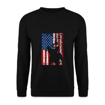 Bouledogue Français USA Drapeau Amour Cadeau - Sweat-shirt Unisexe - noir - Devant - Alina (178cm) & Michal (187cm)